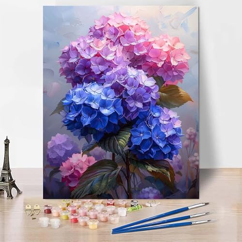 Malen Nach Zahlen Erwachsene Anlage Malen Nach Zahlen, Paint by Numbers Magnolie Painting by Numbers Bastelset Erwachsene mit 3 Pinseln und Acrylfarbe für Zimmer Deko, Geschenke (20x30cm) -zp253P1 von Zeipopge