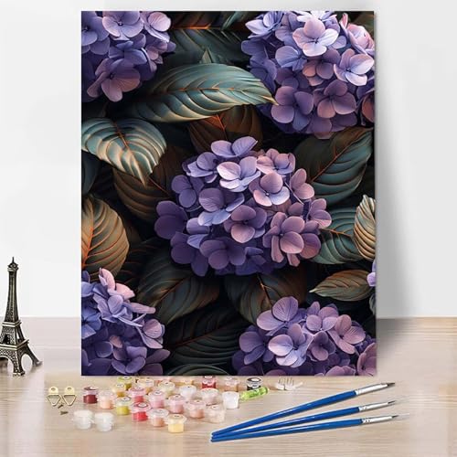 Malen Nach Zahlen Erwachsene Anlage Malen Nach Zahlen, Paint by Numbers Magnolie Painting by Numbers Bastelset Erwachsene mit 3 Pinseln und Acrylfarbe für Zimmer Deko, Geschenke (20x30cm) -zp253T3 von Zeipopge