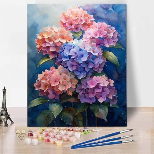 Malen Nach Zahlen Erwachsene Blumen Malen Nach Zahlen, Paint by Numbers Magnolie Painting by Numbers Bastelset Erwachsene mit 3 Pinseln und Acrylfarbe für Zimmer Deko, Geschenke (30 x 40 cm) -zp253QS von Zeipopge
