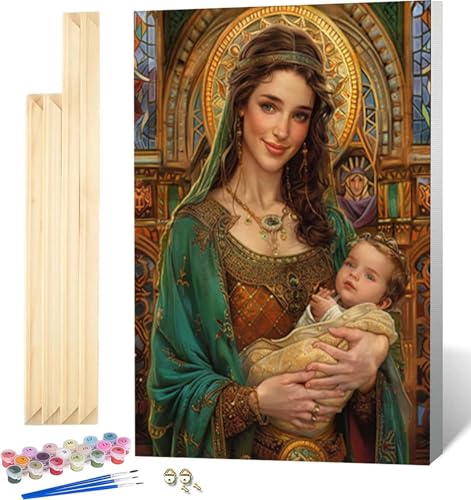 Malen Nach Zahlen Erwachsene Frau Malen Nach Zahlen Erwachsene mit Rahmen, Paint by Numbers Familie Paint by Numbers Adult mit 3 Pinseln und Acrylfarben für Zimmer Deko, Geschenke (70x95cm) -8519 von Zeipopge
