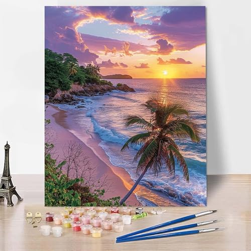 Malen Nach Zahlen Erwachsene Strand Malen Nach Zahlen, Paint by Numbers Landschaft Painting by Numbers Bastelset Erwachsene mit 3 Pinseln und Acrylfarbe für Zimmer Deko, Geschenke 60 X 80 CM -zp253DR Malen Nach Zahlen Erwachsene Strand Malen Nach Zahlen, Paint by Numbers Landschaft Painting by Numbers Bastelset Erwachsene mit 3 Pinseln und Acrylfarbe für Zimmer Deko, Geschenke 60 X 80 CM -zp253DR von Zeipopge