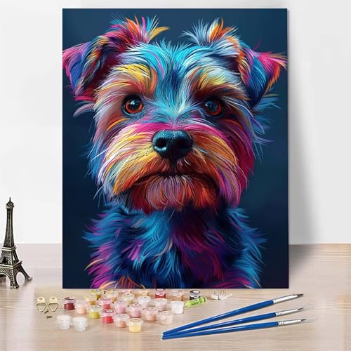 Malen Nach Zahlen Erwachsene Tier Malen Nach Zahlen, Paint by Numbers Hund Painting by Numbers Bastelset Erwachsene mit 3 Pinseln und Acrylfarbe für Zimmer Deko, Geschenke (70x95cm) -zp253I91TQ1 von Zeipopge