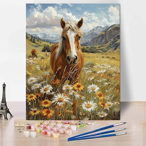 Malen Nach Zahlen Erwachsene Wiese Malen Nach Zahlen, Paint by Numbers Pferd Painting by Numbers Bastelset Erwachsene mit 3 Pinseln und Acrylfarbe für Zimmer Deko, Geschenke 60 X 80 CM -zp2530V Malen Nach Zahlen Erwachsene Wiese Malen Nach Zahlen, Paint by Numbers Pferd Painting by Numbers Bastelset Erwachsene mit 3 Pinseln und Acrylfarbe für Zimmer Deko, Geschenke 60 X 80 CM -zp2530V von Zeipopge