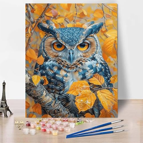 Malen Nach Zahlen Eule Malen Nach Zahlen Erwachsene, Paint by Numbers Tier Paint by Numbers Adult Inklusive 3 Pinsel und Acrylfarbe für Zimmer Deko Wohnzimmer, Geschenke (100x135cm) -zp253O3A91P von Zeipopge
