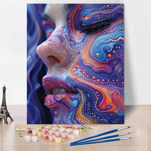 Malen Nach Zahlen Frau Malen Nach Zahlen Erwachsene, Paint by Numbers Graffiti Paint by Numbers Adult Inklusive 3 Pinsel und Acrylfarbe für Zimmer Deko Wohnzimmer, Geschenke (70 x 95 cm) -zp2534T von Zeipopge