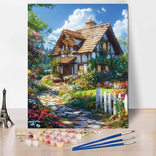Malen Nach Zahlen Häuser Malen Nach Zahlen Erwachsene, Paint by Numbers Landschaft Paint by Numbers Adult Inklusive 3 Pinsel und Acrylfarbe für Zimmer Deko Wohnzimmer, Geschenke (100x135cm) -zp25302 von Zeipopge
