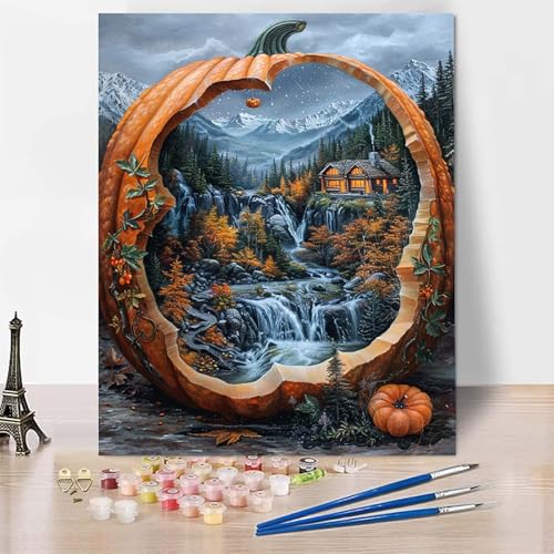 Malen Nach Zahlen Landschaft Malen Nach Zahlen Erwachsene, Paint by Numbers Kürbis Paint by Numbers Adult Inklusive 3 Pinsel und Acrylfarbe für Zimmer Deko Wohnzimmer, Geschenke (70 x 95 cm) -zp25356 von Zeipopge