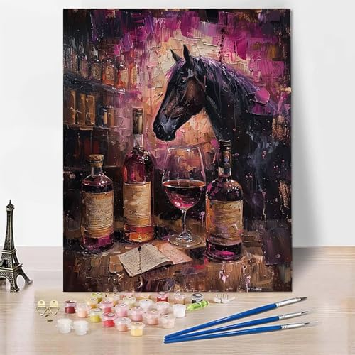 Malen Nach Zahlen Pferd Malen Nach Zahlen Erwachsene, Paint by Numbers Tier Paint by Numbers Adult Inklusive 3 Pinsel und Acrylfarbe für Zimmer Deko Wohnzimmer, Geschenke 40 X 50 CM -zp2533KPO5D von Zeipopge