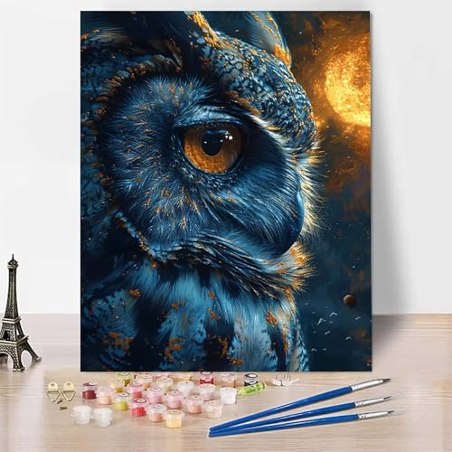 Malen Nach Zahlen Tier Malen Nach Zahlen Erwachsene, Paint by Numbers Eule Paint by Numbers Adult Inklusive 3 Pinsel und Acrylfarbe für Zimmer Deko Wohnzimmer, Geschenke für Frauen 70 X 95 CM -zp25365 von Zeipopge
