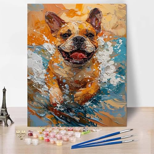 Malen Nach Zahlen Tier Malen Nach Zahlen Erwachsene, Paint by Numbers Hund Paint by Numbers Adult Inklusive 3 Pinsel und Acrylfarbe für Zimmer Deko Wohnzimmer, Geschenke (100x135cm) -zp2535J94KW von Zeipopge