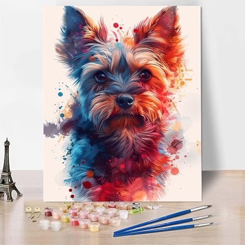Malen Nach Zahlen Tier Malen Nach Zahlen Erwachsene, Paint by Numbers Hund Paint by Numbers Adult Inklusive 3 Pinsel und Acrylfarbe für Zimmer Deko Wohnzimmer, Geschenke 100 x 135 cm -zp253PZ15HM von Zeipopge