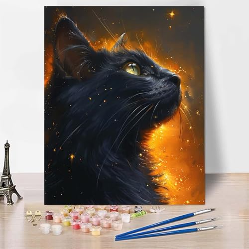 Malen Nach Zahlen Tier Malen Nach Zahlen Erwachsene, Paint by Numbers Katze Paint by Numbers Adult Inklusive 3 Pinsel und Acrylfarbe für Zimmer Deko Wohnzimmer, Geschenke für Frauen (60x80cm) -zp2536T von Zeipopge