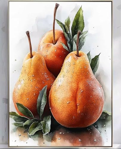 Obst Diamond Painting Erwachsene, 5D Diamond Painting Birne Muster Design DIY Eckige Vollbohrer Diamanten Malerei Mosaik Bastelset Erwachsene Anfänger für Zimmer Deko Wanddeko (80x110cm) -zpg2507DA von Zeipopge