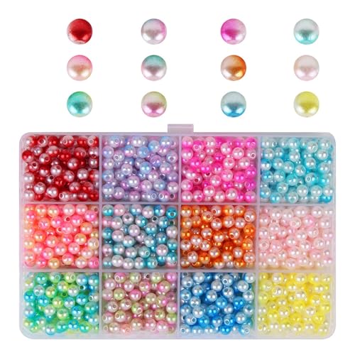 Künstliche Perlenperlen Für Kunsthandwerksdekoration 1200pcs 6mm Nähen Auf Perlenperlen Mit Löchern Für Schmuckzuarbeiten von Zeiwohndc