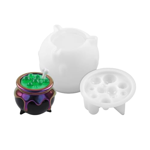 Mehrzweck Halloween Cauldron Form Silikon Textur Für Süßigkeitengläserharzkunstprojekte Und Themenpartys Halloween Epoxy Resin Jar Schimmel von Zeiwohndc