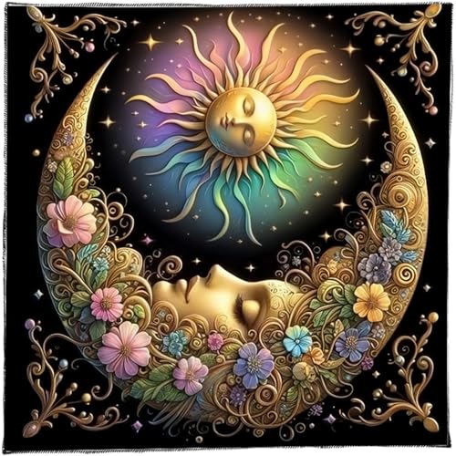 Zeiwohndc Divinationen Tischdecke Blumenmondsonne Astrologie Tarotkarte Tischdecke Altars Stoff Göttlichkeit Brettspiel Accessoire von Zeiwohndc
