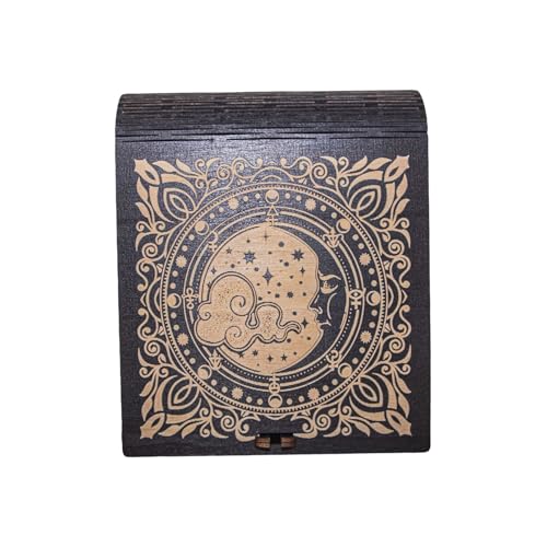 Zeiwohndc Tarots Kartenbox Astrologie Schmuckstücke Kiste Schatzhalter Holz Tarots Aufbewahrungsfall Für Hexendekoration Tragbarer Lagerbehälter von Zeiwohndc