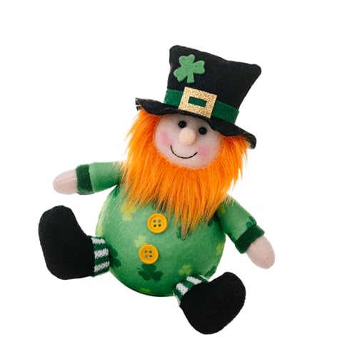Leprechauns Spielzeug für Kindertag, Zwerge Figur mit Kleeblättern, Hut, Anhänger, Baumanhänger, Ornament, Heimdekoration Leprechauns Spielzeug für Kindertag, Zwerge Figur mit Kleeblättern, Hut, Anhänger, Baumanhänger, Ornament, Heimdekoration von Zeizafa