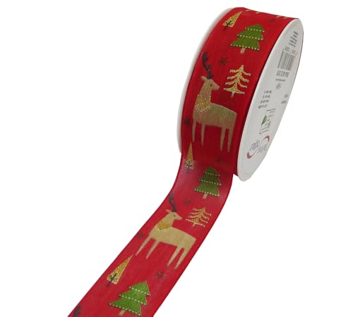Band Rentiere mm 40 m 18 Dekoration Dekoration Weihnachten (rot) von Zelda Bomboniere