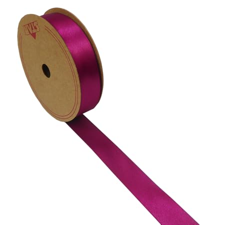 Doppelseitiges Satinband, 25 mm hoch, 50 Meter, Fuchsia Doppelseitiges Satinband, 25 mm hoch, 50 Meter, Fuchsia von Zelda Bomboniere