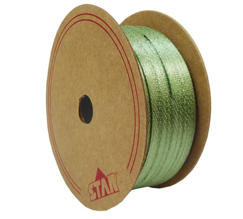 Doppelseitiges Satinband, 3 x 100 m, bunt (Salbeigrün) von Zelda Bomboniere