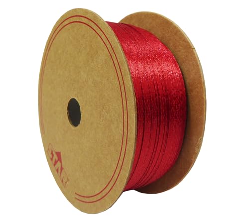 Doppelseitiges Satinband, 3 x 100 m, farbig (rot) von Zelda Bomboniere