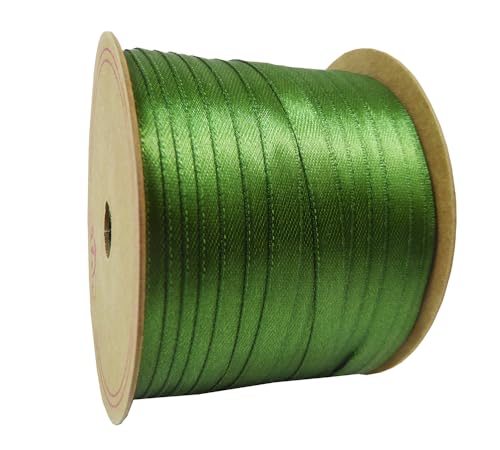 Doppelseitiges Satinband, 6 mm hoch, 100 Meter, bunt (Moosgrün) von Zelda Bomboniere