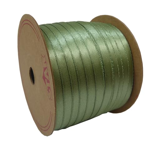 Doppelseitiges Satinband, 6 mm hoch, 100 Meter, bunt (Salbeigrün) von Zelda Bomboniere