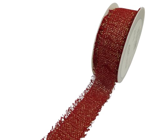 Juteband Lamè mm 40 m 15 Dekoration Weihnachten (rot) von Zelda Bomboniere
