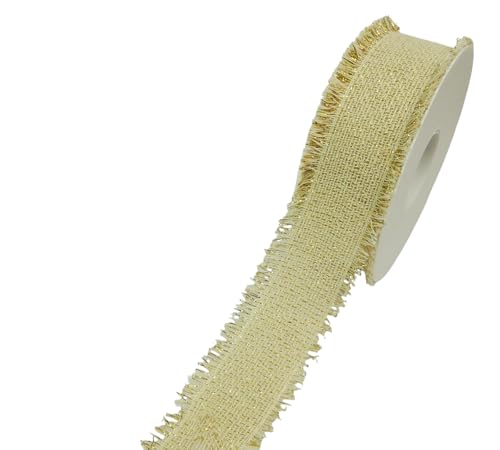 Juteband Lamè mm 40 m 15 Dekoration Weihnachtsdekoration (cremefarben) von Zelda Bomboniere