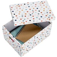 Zeller Dots Aufbewahrungsbox weiß, mit Punkten 25,0 x 35,0 x 20,0 cm, 1 St. von Zeller