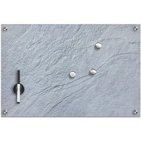Zeller Glas-Magnettafel 60,0 x 40,0 cm Schiefer grau von Zeller