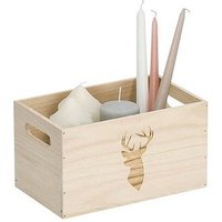 Zeller Hirsch Aufbewahrungsbox natur 25,0 x 15,0 x 14,0 cm, 1 St. von Zeller