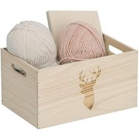 Zeller Hirsch Aufbewahrungsbox natur 30,0 x 20,0 x 16,0 cm von Zeller