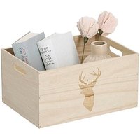 Zeller Hirsch Aufbewahrungsbox natur 35,0 x 25,0 x 18,0 cm von Zeller