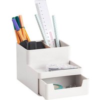 Zeller Schreibtisch-Organizer Utensilien grau Kunststoff 4 Fächer 15,3 x 11,2 x 9,3 cm von Zeller