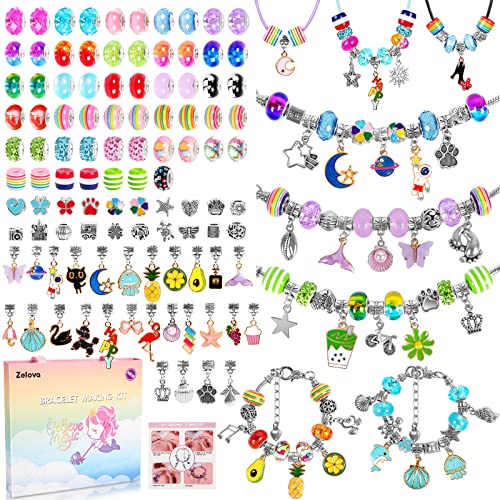 Zelova 150 Stück Schmuckbastelsets Für Kinder, Schmuck Basteln Mädchen Bastelset, Kinder Armbänder Geschenke Für Mädchen Ab 5, 6, 7, 8, 9 Und 10 Jahren von Zelova