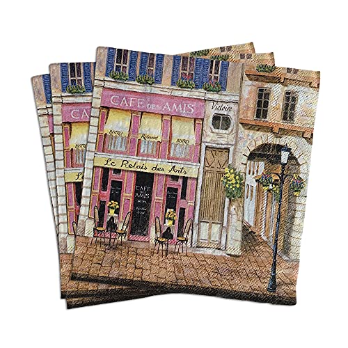 20 Stück farbige Papierservietten im Vintage-Decoupage-Stil für Abendessen, Tee, Partys und Duschen, Cafe von Zelten