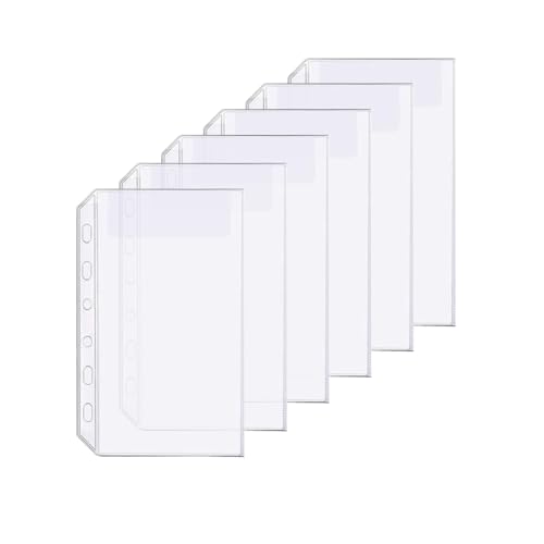 6 Stück A7 6 Löcher Binder Taschen Kunststoff Ordner Wasserdicht 6 Löcher Halter für Quittungticket (1 Tasche, A7) von Zelten