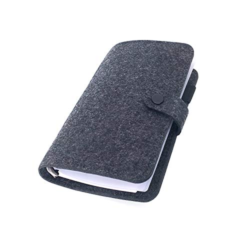 A6/A5, 6 Löcher, Filzeinband, rund, Ringordner, Ordner für lose Blätter, zum Nachfüllen, Basteln, Sammelalben (Black 06, A6 combo) von Zelten
