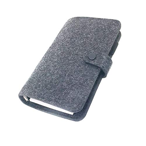 A6/A5, 6 Löcher, Filzeinband, rund, Ringordner, Ordner für lose Blätter, zum Nachfüllen, Basteln, Sammelalben (Black 06, A6 mini set) von Zelten