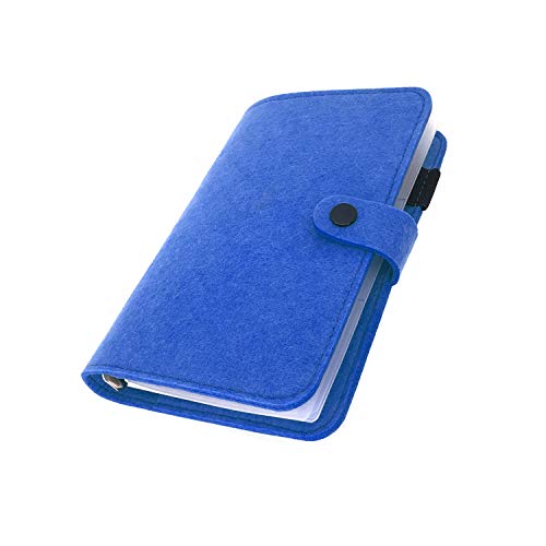 A6/A5, 6 Löcher, Filzeinband, rund, Ringordner, Ordner für lose Blätter, zum Nachfüllen, Basteln, Sammelalben (DarkBlue 23, A6 mini set) von Zelten