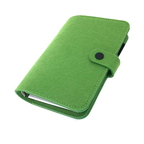 A6/A5, 6 Löcher, Filzeinband, rund, Ringordner, Ordner für lose Blätter, zum Nachfüllen, Basteln, Sammelalben (Green 16, A6 mini set) von Zelten