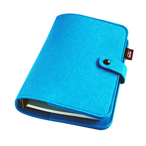 A6/A5, 6 Löcher, Filzeinband, rund, Ringordner, Ordner für lose Blätter, zum Nachfüllen, Basteln, Sammelalben (Mailbu Blue, A5 mini set) von Zelten