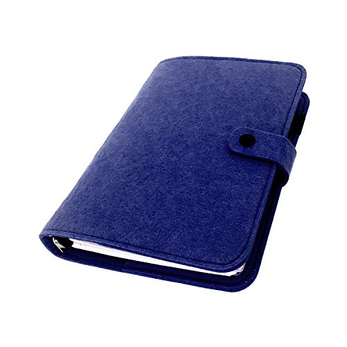 A6/A5, 6 Löcher, Filzeinband, rund, Ringordner, Ordner für lose Blätter, zum Nachfüllen, Basteln, Sammelalben (Navy Blue 24, A5 mini set) von Zelten