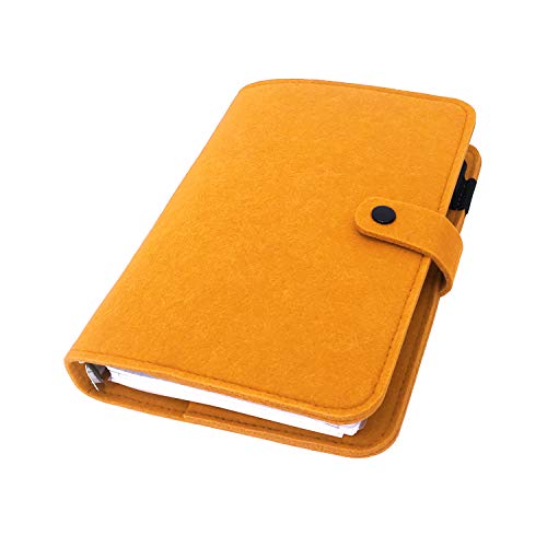 A6/A5, 6 Löcher, Filzeinband, rund, Ringordner, Ordner für lose Blätter, zum Nachfüllen, Basteln, Sammelalben (Orange 37, A5 mini set) von Zelten