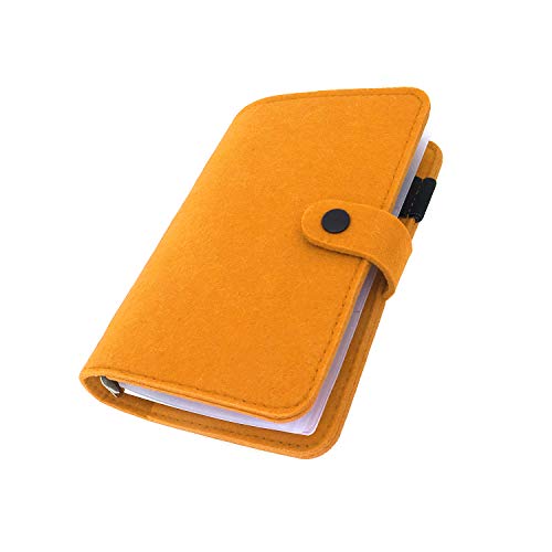 A6/A5, 6 Löcher, Filzeinband, rund, Ringordner, Ordner für lose Blätter, zum Nachfüllen, Basteln, Sammelalben (Orange 37, A6 combo) von Zelten