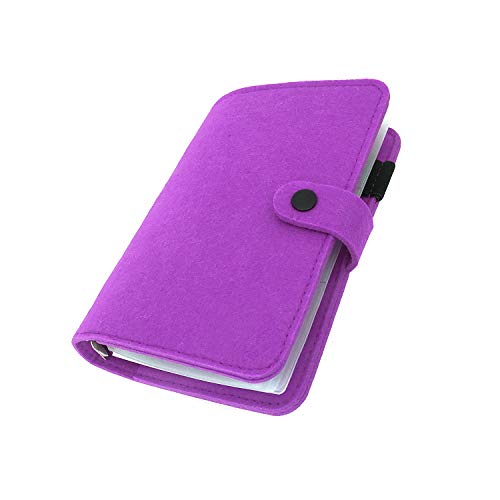 A6/A5, 6 Löcher, Filzeinband, rund, Ringordner, Ordner für lose Blätter, zum Nachfüllen, Basteln, Sammelalben (Purple 30, A6 mini set) von Zelten