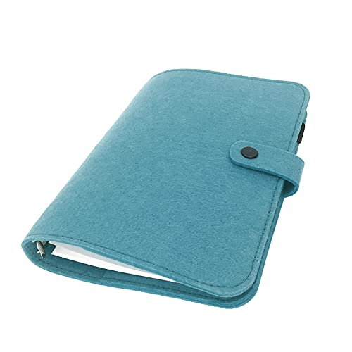A6/A5, 6 Löcher, Filzeinband, rund, Ringordner, Ordner für lose Blätter, zum Nachfüllen, Basteln, Sammelalben (Storm Blue, A5 mini set) von Zelten