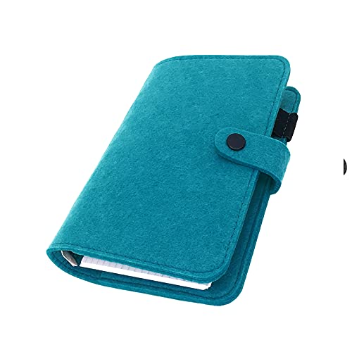 A6/A5, 6 Löcher, Filzeinband, rund, Ringordner, Ordner für lose Blätter, zum Nachfüllen, Basteln, Sammelalben (Storm Blue, A6 mini set) von Zelten